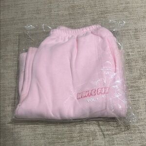 Brand New Pink White Fox Sweatpants